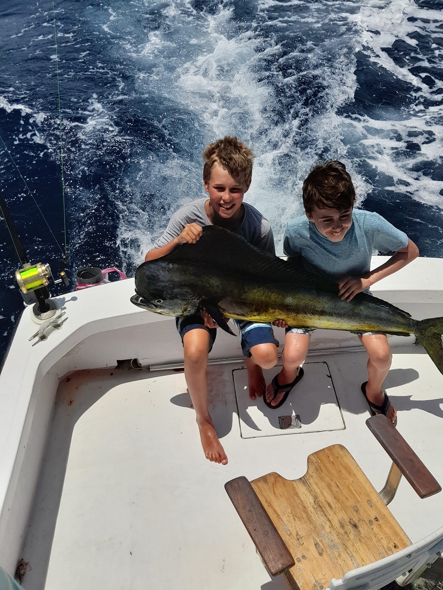 Kids with Yellow Fin Tuna